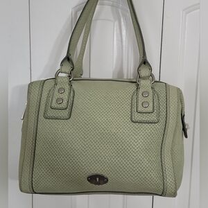 Fossil vintage snake embossed leather satchel